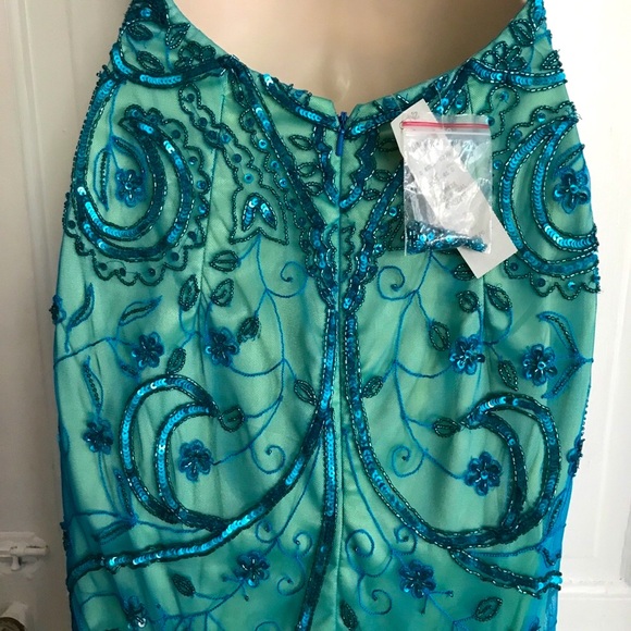 NWT RARE Caché Beaded Formal Mermaid Halter‎ Cut-Out Dress HTF vintage y2k - Picture 6 of 12